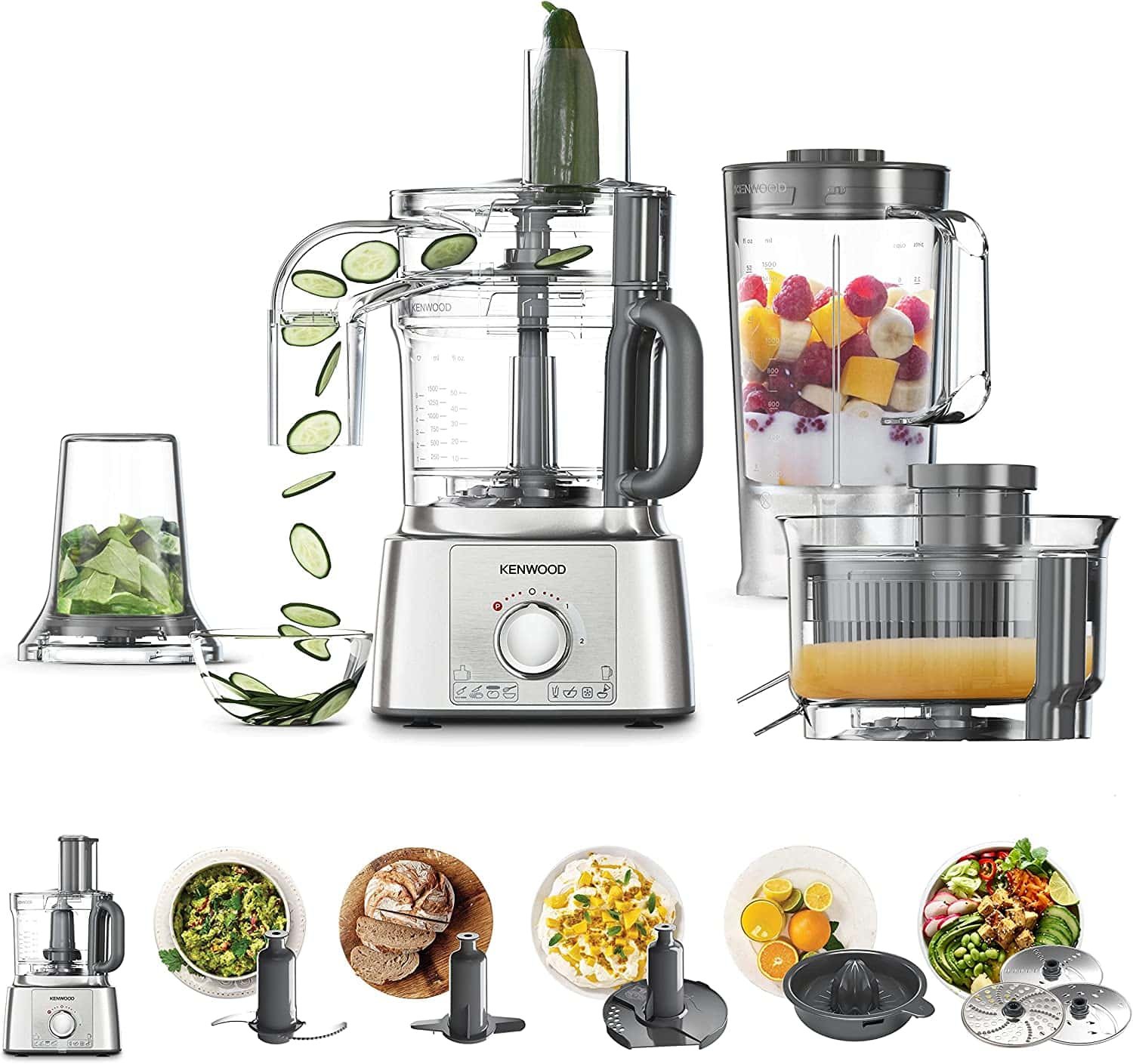 makeup Mammoth Stationær Kenwood Food Processor 1000 W FDP65.880SI - best prices in Egypt
