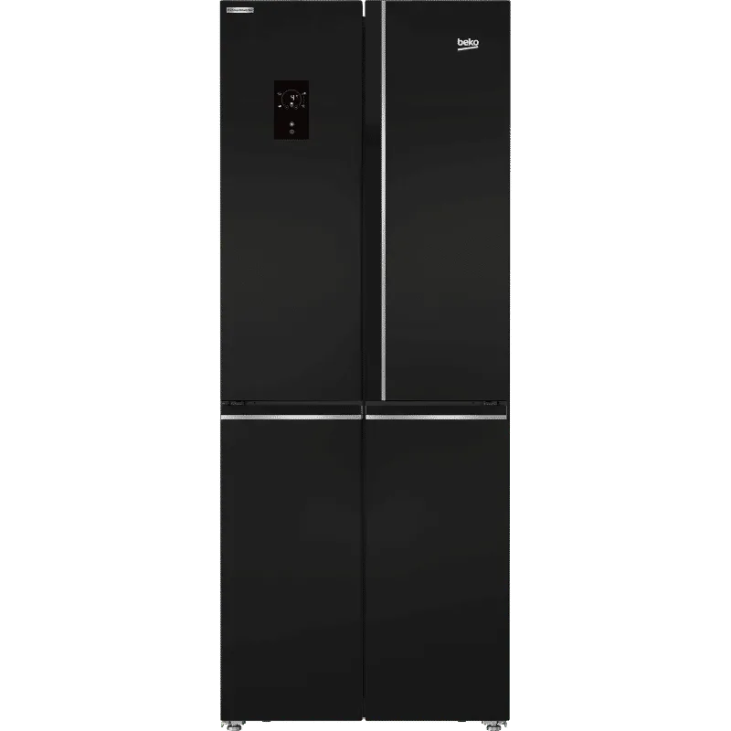 BEKO Refrigerator Side By Side 450 Litre Nofrost 4 Doors Digital Black GNE480E20ZBH