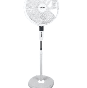 Sary Stand Fan With Remote Control, 18 Inch, 5 Blades, White - SRSFW-21016
