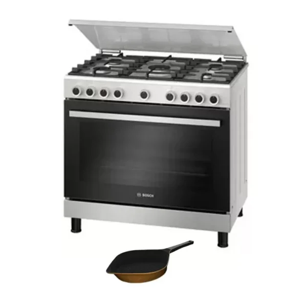 Bosch Gas Cooker 5 Burners 90 cm With Fan and Safety Cast Iron HGVDF0V50S