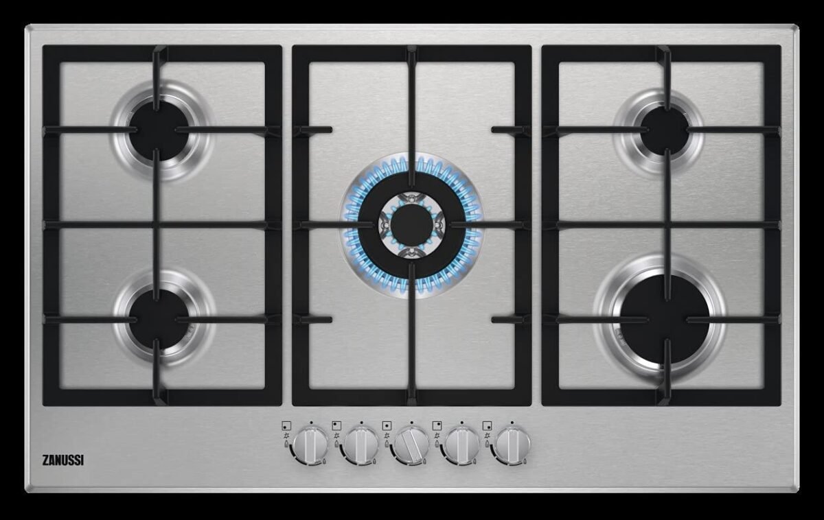 Zanussi Gas Hob 90 cm 5 Burners Stainless Steel - ZGH96524XS