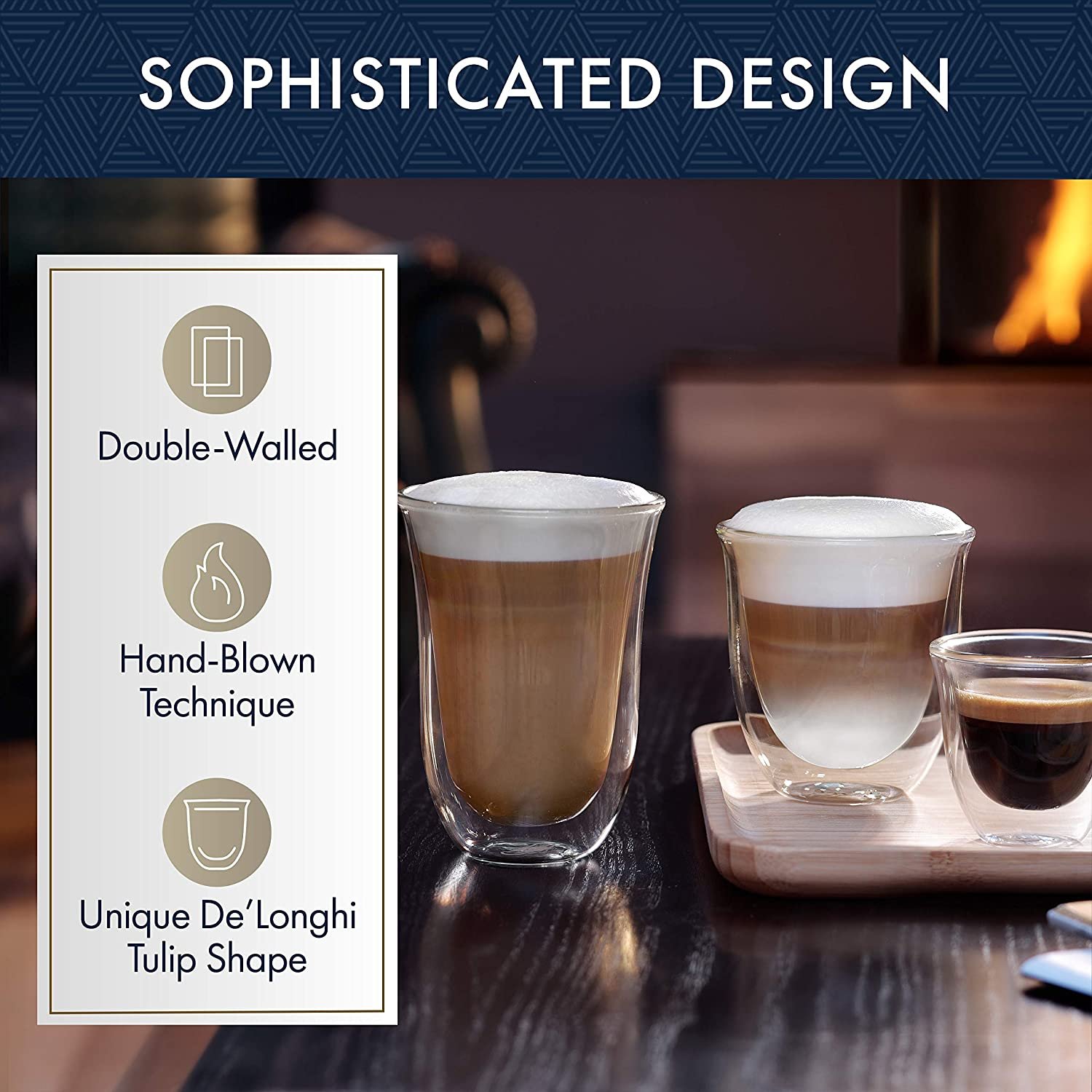 Delonghi Double Walled Latte Macchiato Espresso Thermo Glass 